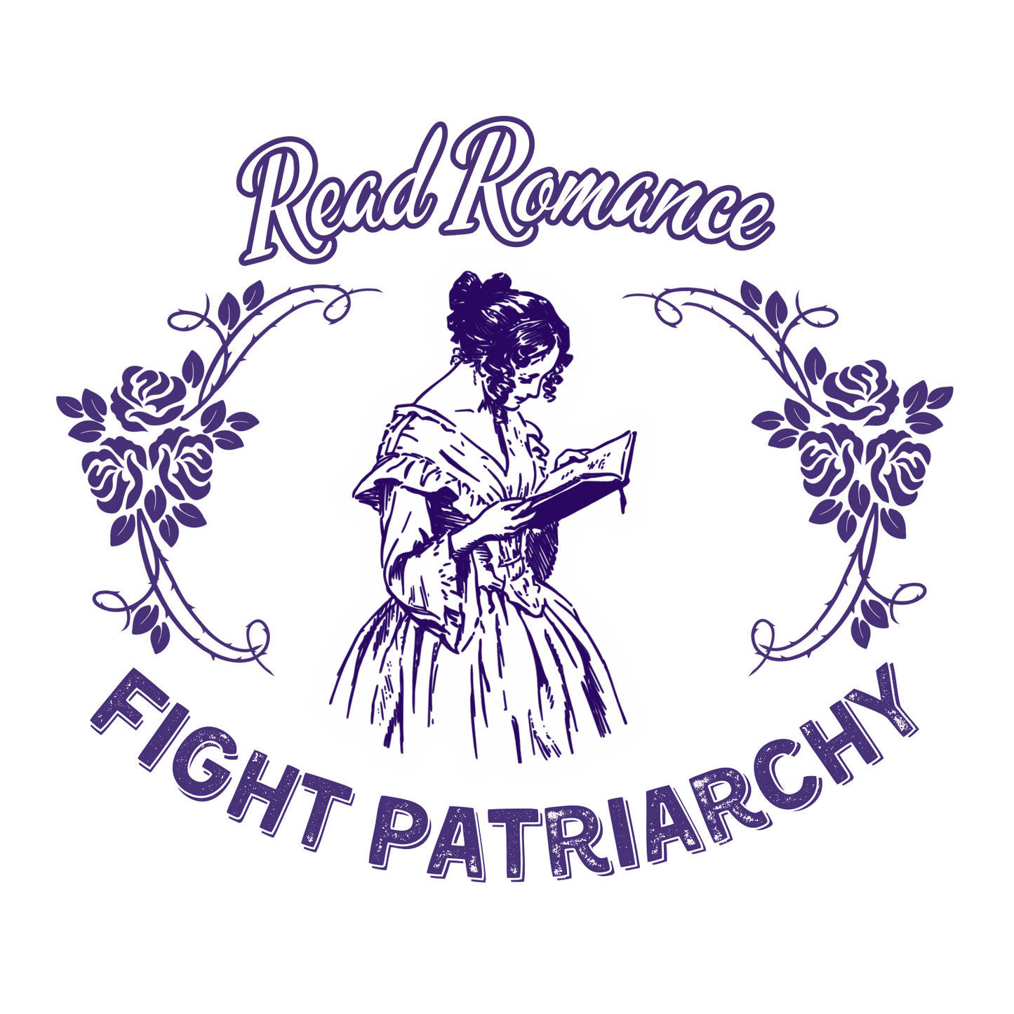 Read Romance Fight Patriarchy - Clear Vinyl Sticker