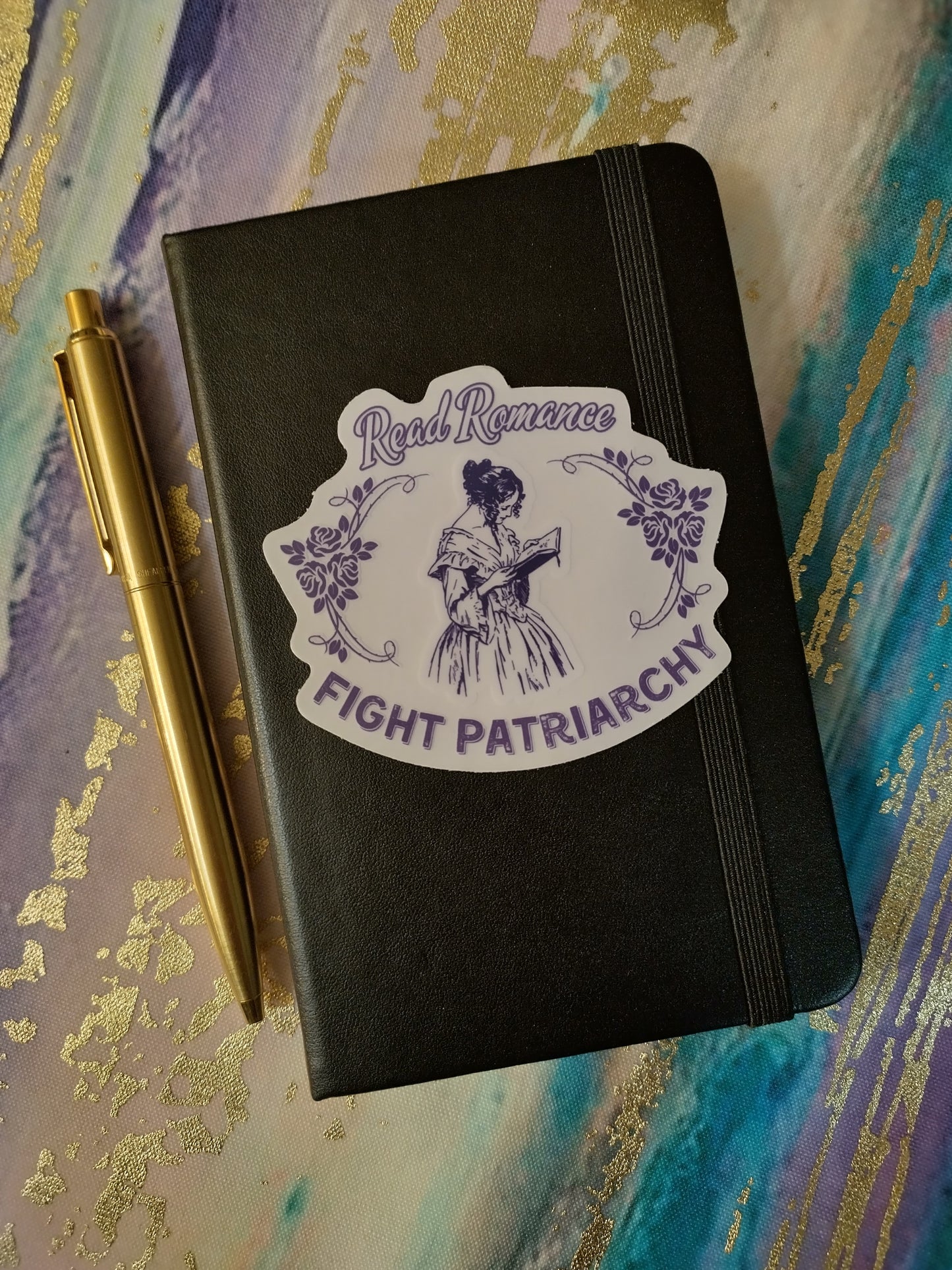 Read Romance Fight Patriarchy - Clear Vinyl Sticker