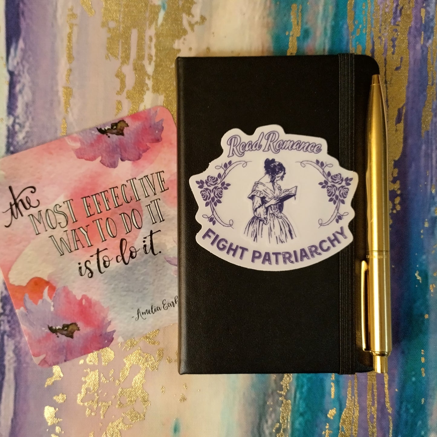 Read Romance Fight Patriarchy - Clear Vinyl Sticker